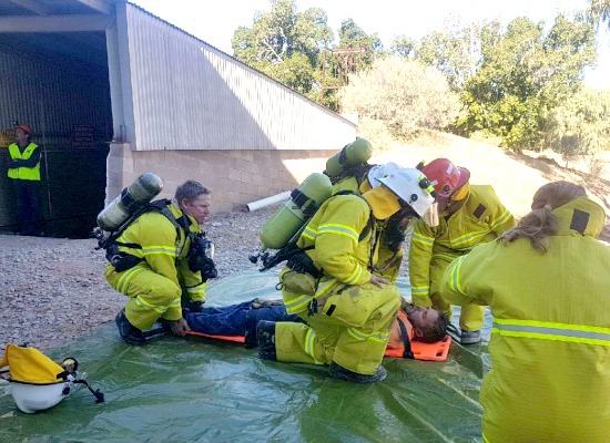 Underground mine emergency response and first aid scenario
