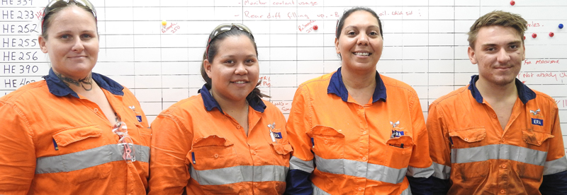 ERA's new apprentices, Jodie Stansfield, Jaala Alley, Marie Rowell and Brock Hope